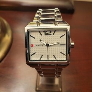New Men’s Curren Rectangular Fashion Watch